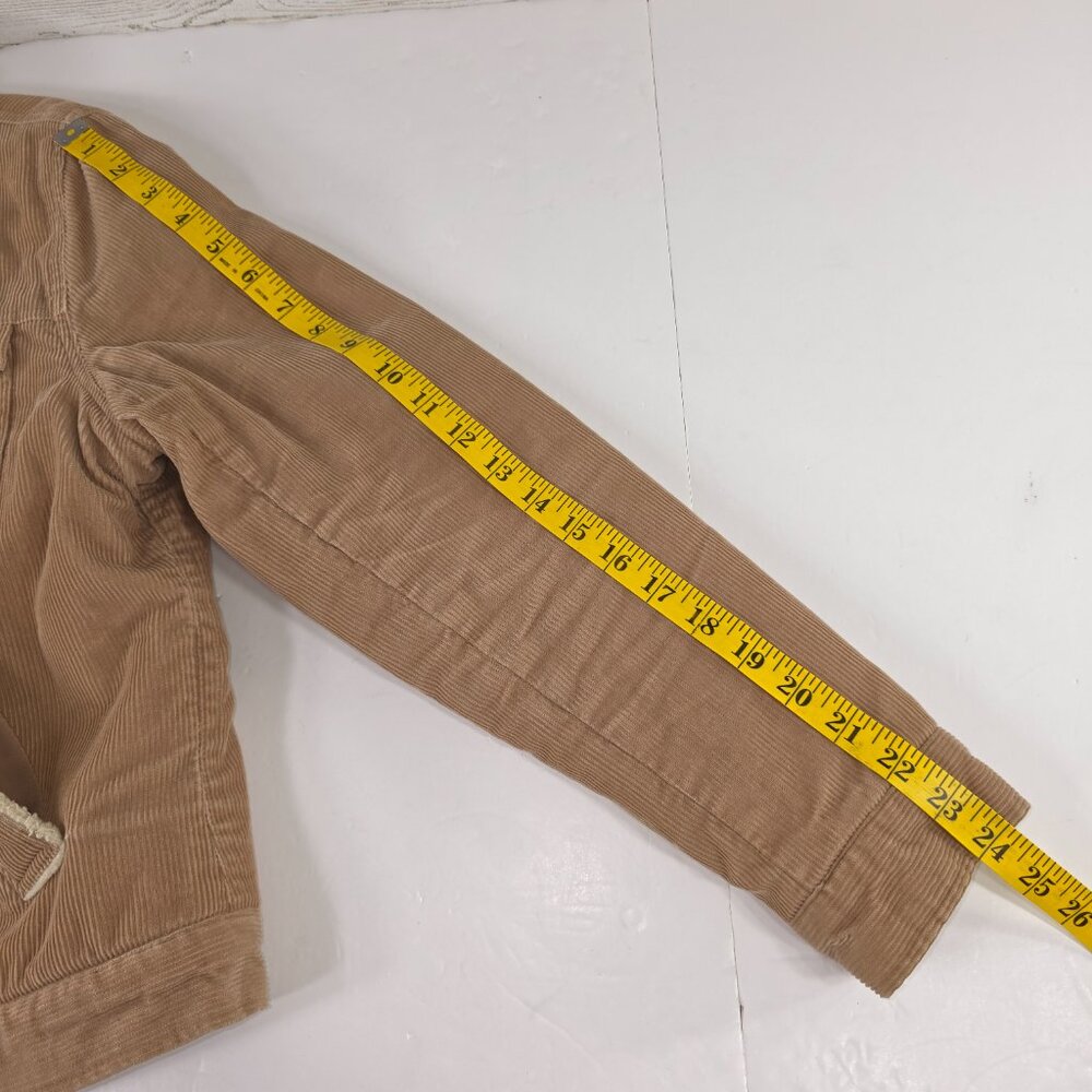REACTION KENNETH COLE TAN CORDUROY JACKET WOMEN'S SIZE LARGE SNAP BUTTON POCKETS - Picture 14 of 16